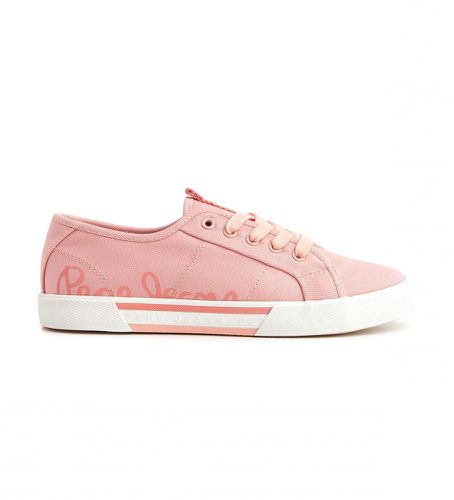 PLS31435 Brady Logo Canvas Sneakers (37), Tissu, Plat, Lacets, Casuel, Rose, Durable - Pepe Jeans - Modalova