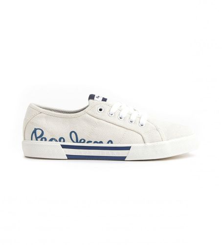 PLS31438 Brady Denim Basic Sneakers (37), Blanc, Tissu, Plat, Lacets, Casuel - Pepe Jeans - Modalova