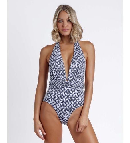 Maillot de bain géométrique (42), Bleu, Casuel, Beachwear, Polyamide - Admas - Modalova