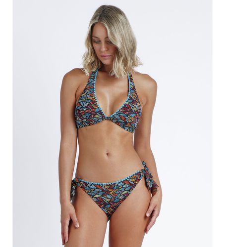 Bikini dos nu à plumes ethniques multicolores (44), Beachwear, Polyamide, Turquoise - Admas - Modalova