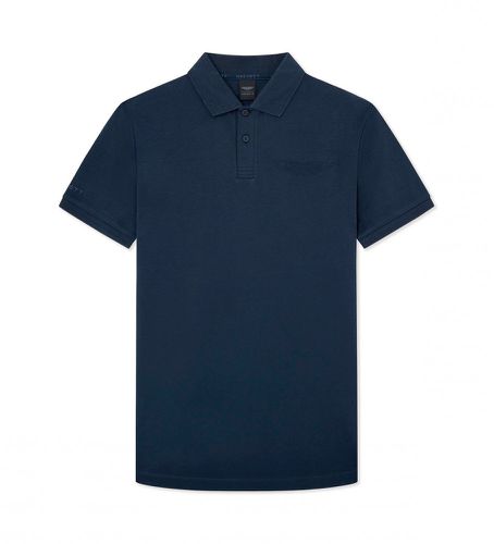 HM563185 Polo Am Emboss Bk (S), Casuel, Coton, Manche courte, Marine - Hackett London - Modalova