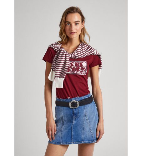 PL505592 T-shirt Brandi marron (S), Rouge, Casuel, Grenat, Coton, Manche courte - Pepe Jeans - Modalova