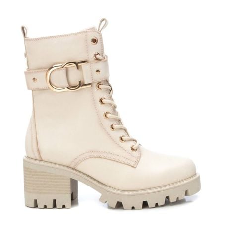 HIELO Bottines en cuir 161075 off- -Hauteur du talon : 7cm- (38), Blanc, 5 à 8 cm, Lacets, Fermeture éclai - Carmela - Modalova