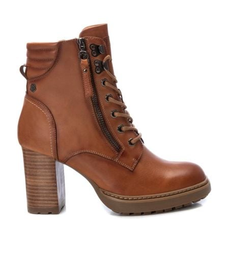 CAMEL Bottines en cuir 161178 marron - Hauteur du talon : 8cm (38), 5 à 8 cm, Lacets, Fermeture éclair, Casuel - Carmela - Modalova