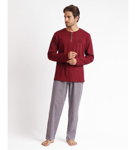 Pyjama Manches longues Vichy Pixel Top marron (S), Homewear, Grenat, Coton, Manche longue - Antonio Miro - Modalova
