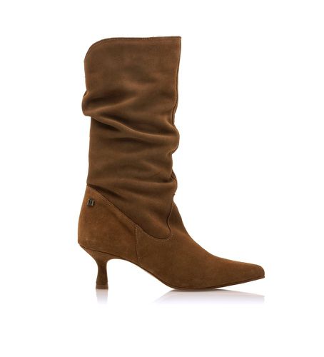 Bottes indie marron (36), Cuir, 3 à 5 cm, Fermeture éclair, Casuel - Mustang - Modalova