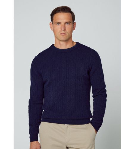 HM703026 Pull en laine Lambwool Cable Crew (XXL), Casuel, Classique, Manche longue - Hackett London - Modalova