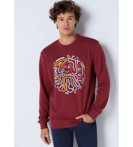 Sweat-shirt graphique marron (S), Casuel, Grenat, Coton, Manche longue - Six Valves - Modalova