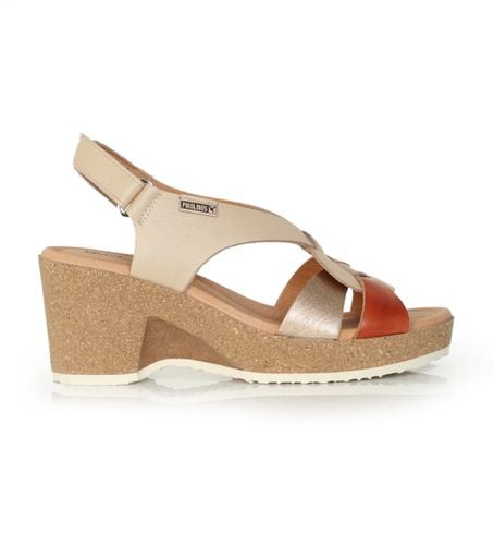 W3B-1518CPC1 Sandales en cuir Arenales -Hauteur 8cm de la semelle compensée (40), Beige, 5 à 8 cm, Velcro, Casu - Pikolinos - Modalova