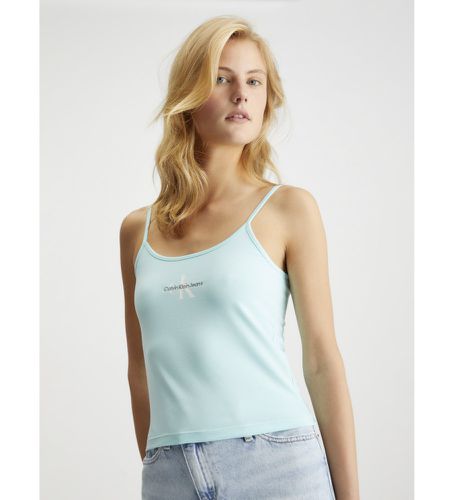 J20J223105 Top Strappy Tank (L), Bleu, Casuel, Coton, Sans manches / bretelles, Turquoise - Calvin Klein Jeans - Modalova