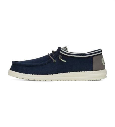 HD40715 Mocassins Wally Letterman (44), Tissu, Plat, Lacets, Casuel, Marine - HeyDude - Modalova