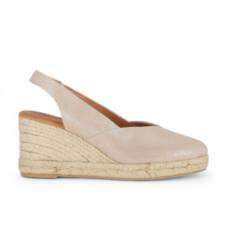 CIBELES 11 Espadrilles Cibeles 11 en cuir doré -Hauteur de la semelle compensée 6cm (38), 3 à 5 cm, Aucun, Casuel - Chika10 - Modalova