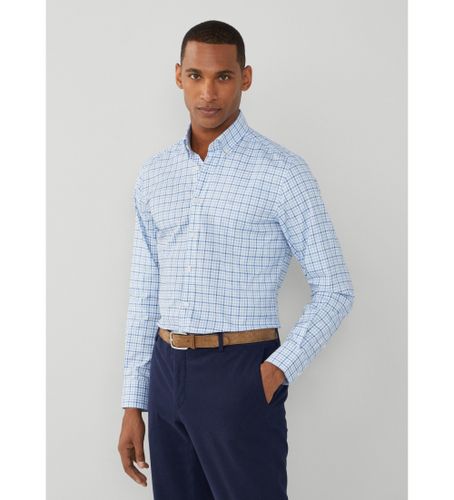 HM309776 Chemise vichy d'été bleue (XL), Casuel, Coton, Classique, Manche longue - Hackett London - Modalova