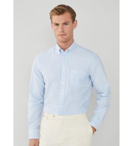 HM309820 Essential Ox Stripe Shirt (L), Bleu, Casuel, Coton, Classique, Manche longue - Hackett London - Modalova