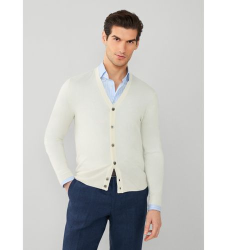 HM703133 Gmd Merino Silk Cdi Sweater (S), Blanc, Casuel, Coton - Hackett London - Modalova