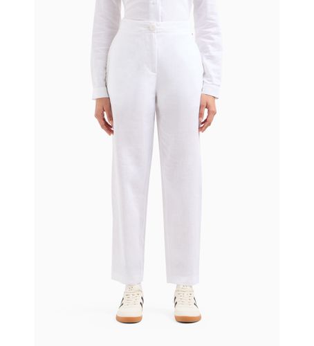 DYP12YN1RZ1000 Pantalon à taille moyenne (S), Blanc, Casuel, Lin - Armani Exchange - Modalova