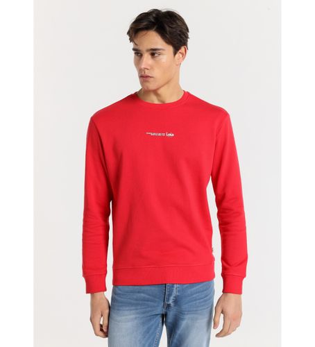 Sweat-shirt basique à col rond avec texte imprimé sur la poitrine (S), Rouge, Casuel, Coton, Manche longue - Lois Jeans - Modalova