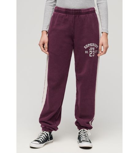 W7011074A Pantalon de jogging à rayures latérales Vingate marron (S), Casuel, Grenat, Coton - Superdry - Modalova