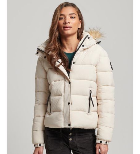 W5011569A Veste courte matelassée avec capuche et bordures en fausse fourrure en (XXS), Casuel, Polyester, Durable - Superdry - Modalova