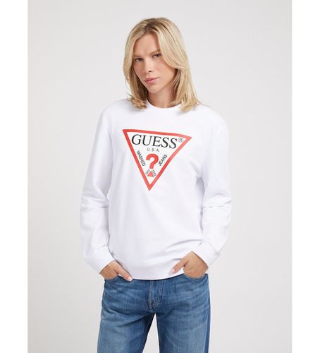 M2YQ37K6ZS1 Sweatshirt avec logo triangulaire (L), Casuel, Coton - Guess - Modalova