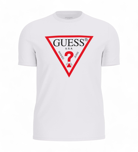 M2YI71I3Z14 T-shirt à logo triangulaire (S), Casuel, Coton, Manche courte - Guess - Modalova