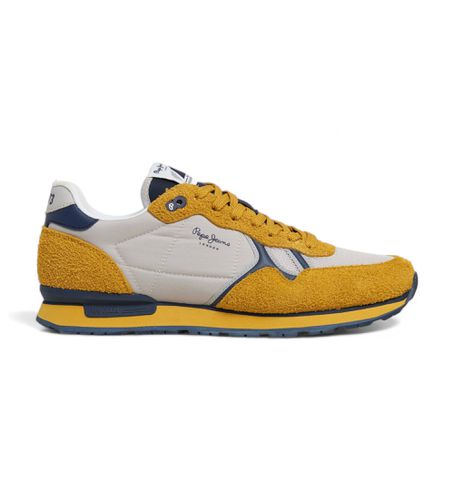 PMS31046 Brit Fun Leather Sneakers (41), Cuir, Plat, Lacets, Casuel, Jaune - Pepe Jeans - Modalova