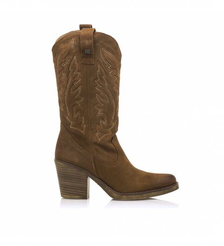 Bottes en cuir de cow-boy marron - Hauteur du talon 7cm (36), 5 à 8 cm, Aucun, Casuel - Mustang - Modalova