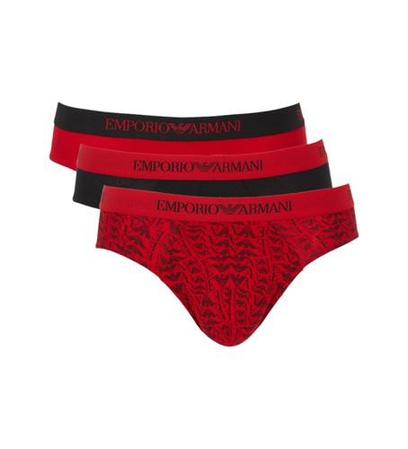 F722 Paquet de 3 slips imprimés rouges (XL), Homewear, Coton - Emporio Armani - Modalova