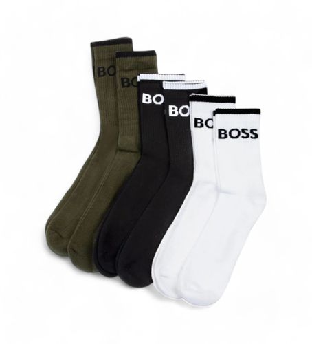 Lot de 6 paires de chaussettes à rayures vertes, et (40-46), Homewear, Coton - BOSS - Modalova