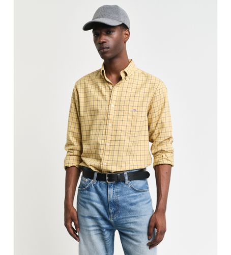 Regular Fit Twill Checked Twill Shirt Tattersall (XL), Casuel, Jaune, Coton, Manche longue - Gant - Modalova