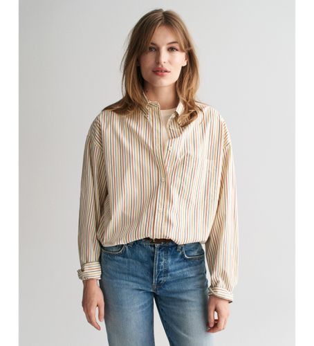 Chemise oversize en popeline à rayures beiges (36), Casuel, Coton, Manche longue - Gant - Modalova