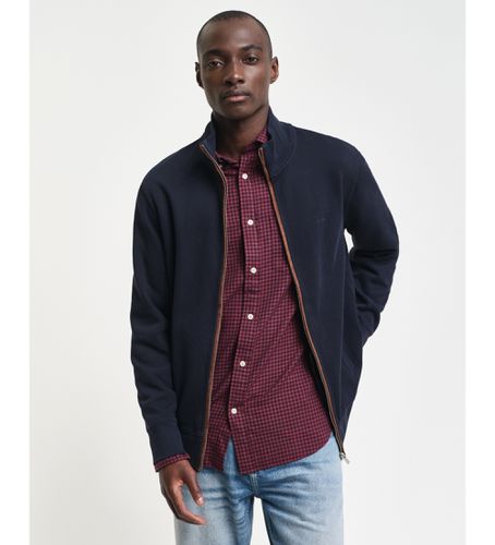 Sacker Rib Rib Zip Cardigan (4XL), Casuel, Coton, Marine - Gant - Modalova