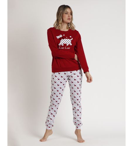 Pyjama Top manches longues Lou Lou Cold maroon (S), Rouge, Homewear, Grenat, Coton, Manche longue - Admas - Modalova