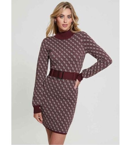 W4BK43Z37K0 Mini robe en jersey avec logo 4g marron (XS), Casuel, Grenat, Viscose, Manche longue - Guess - Modalova