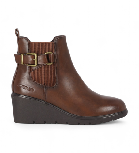 CLAKISA 01 Bottines Clakisa 01 marron (38), 3 à 5 cm, Fermeture éclair, Casuel - Chika10 - Modalova