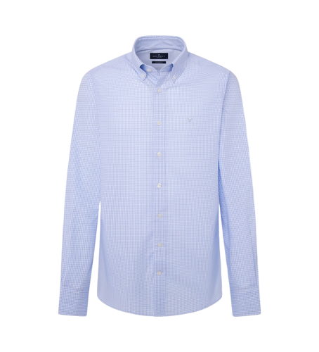 HM309967 Essential Gingham Shirt (XXL), Bleu, Casuel, Coton, Manche longue - Hackett London - Modalova