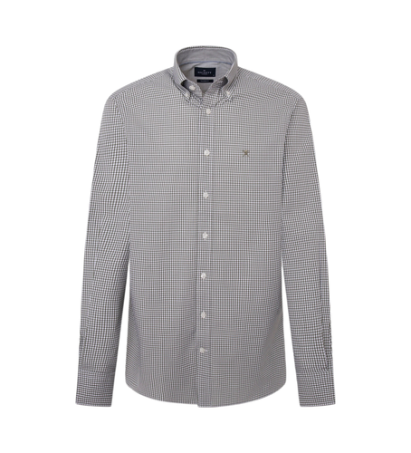 HM309967 Essential Gingham Shirt (S), Casuel, Vert, Coton, Manche longue - Hackett London - Modalova