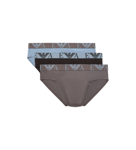 F715 Paquet de trois slips avec logo monogramme multicolore coloré (L), Homewear, Coton - Emporio Armani - Modalova