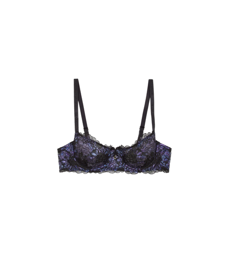 F207 Soutien-gorge balconnet Holidays en dentelle noire (90B), Homewear, Violet, Polyamide - Emporio Armani - Modalova