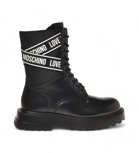 JA24094G0LIA700A Bottes carrées en cuir (36), Plat, 1 à 3 cm, Fermeture éclair, Casuel - Love Moschino - Modalova