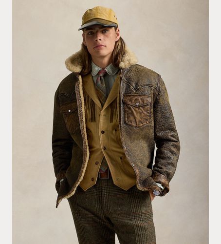 Veste en cuir western en peau de mouton marron (S), Casuel - Polo Ralph Lauren - Modalova