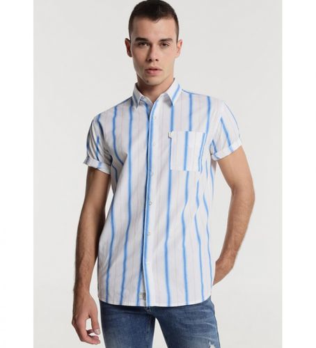 Chemise rayée avec poche (M), Casuel, Coton, Manche courte - Six Valves - Modalova