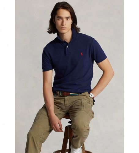 Til mænd. 710795080007 Slim fit pique polo shirt navy (S), Casual, Bomuld, Korte ærmer, Blå - Polo Ralph Lauren - Modalova