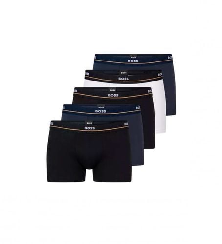 Til mænd. 50475275 5-pack sorte, , hvide elastiske boksershorts med elastik (XXL), Afslappet, Bomuld - BOSS - Modalova