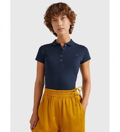 Til kvinder. 1M57636661 Heritage Slim navy polo shirt (M), Casual, Bomuld, Korte ærmer, Blå - Tommy Hilfiger - Modalova