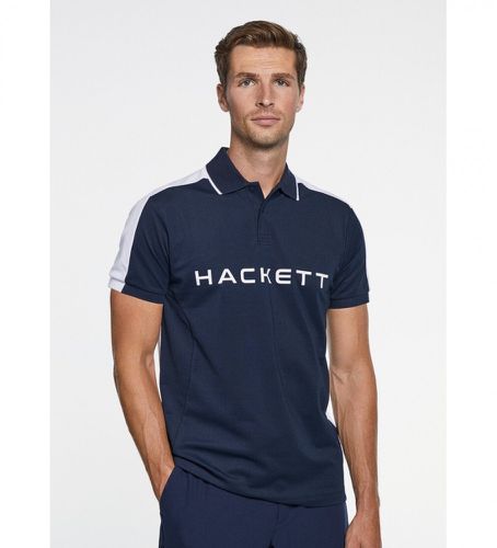 Til mænd. HM563199 Polo Hs navy (M), Casual, Bomuld, Korte ærmer, Blå - Hackett London - Modalova