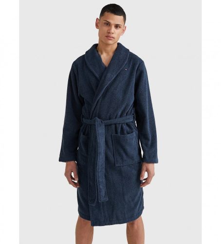 Til mænd. 2S87905539 Badekåbe Rizo navy (M), Afslappet, Bomuld, Lange ærmer, Blå - Tommy Hilfiger - Modalova