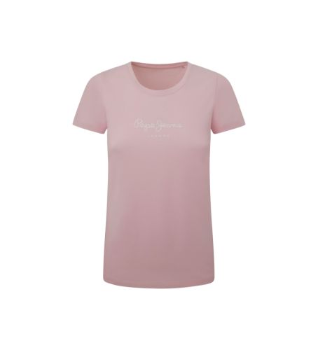 Til kvinder. PL505202 New Virginia T-shirt lyserød (L), Casual, Pink, Bomuld, Korte ærmer - Pepe Jeans - Modalova