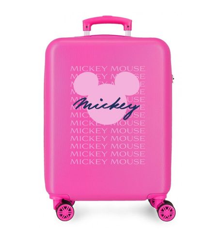 Til kvinder. 4011142 Lyserød Mickey-signatur 55 cm kabinekuffert med hårde sider (OSFA), Casual, Pink, ABS/Polykarbonat, Hytte - Disney - Modalova