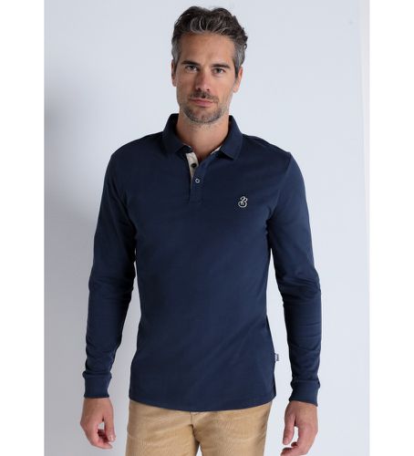 Til mænd. 830285125 - Basic langærmet poloshirt navy (S), Casual, Bomuld, Klassisk, Lange ærmer, Blå - Bendorff - Modalova